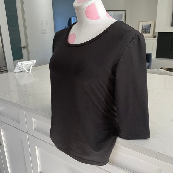 Mexx Casual Scoop Neck Elbow Sleeve Length Polyester Blend Top Black Sz M/L - Picture 2 of 8